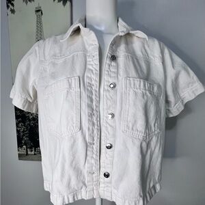 White Denim Short Sleeve Jacket